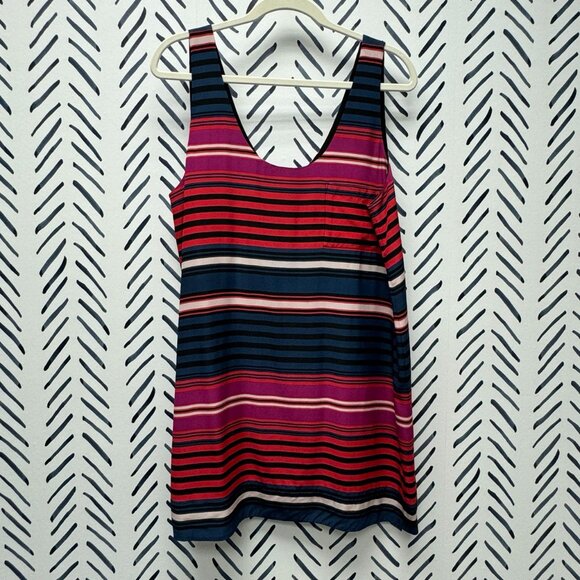 Joie Loose Striped Silk Sleeveless Dress - M - Picture 1 of 3
